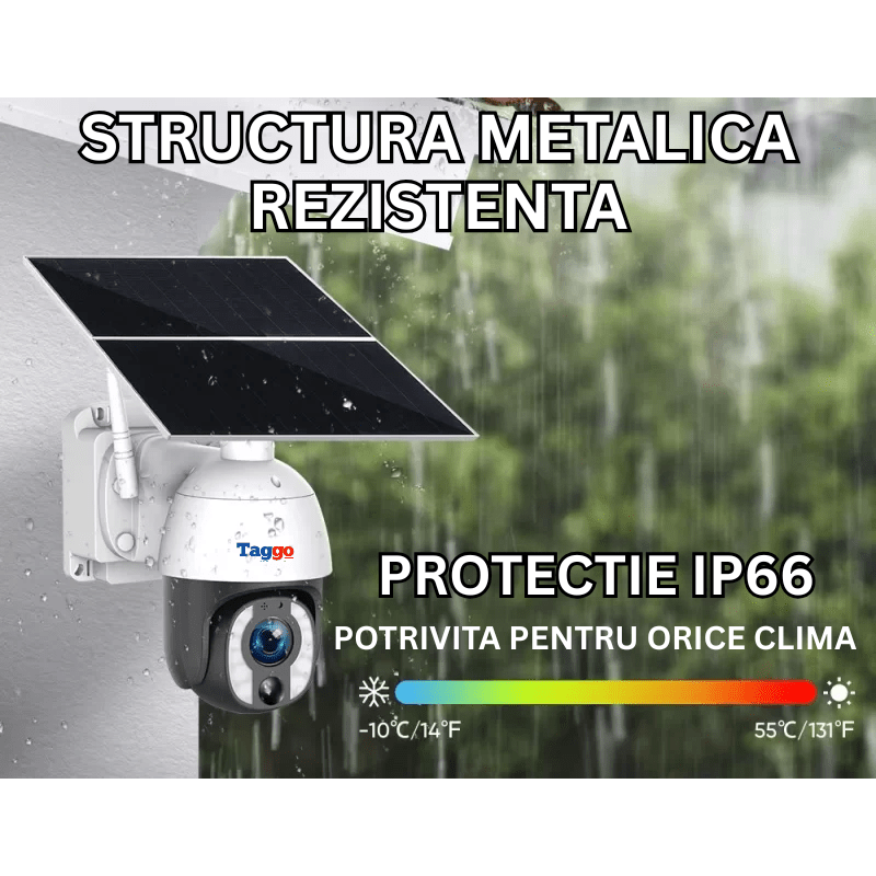 Camera Solara WiFi 8MP cu Zoom Optic 20X, Panou 20W si Detectare PIR