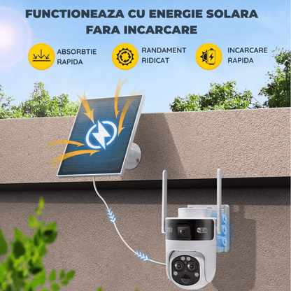 Camera Solara 4G 6MP cu 3 Lentile, Zoom Optic 15X si Tracking AI