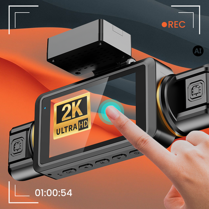 Camera de bord Crocodil 2K Conexiune 4G, 4 Camere, Monitorizare parcare 24h, GPS,  Ecran 3 inch