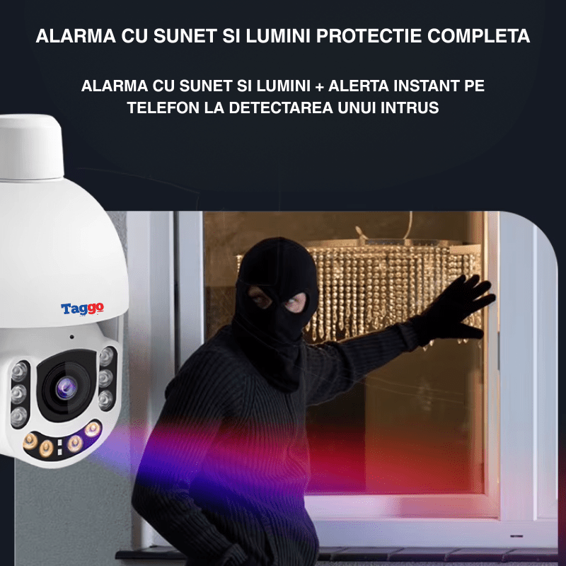 Camera WiFi 3MP cu Zoom Optic 5X, Detectare Umana si Alarma