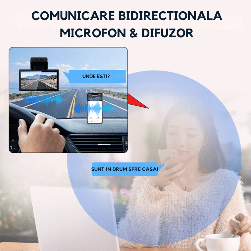 Camera auto DVR 2K, camera spate 1K, conexiune 4G cu cartela SIM, monitorizare parcare si functie GPS.