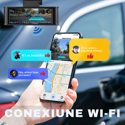 Camera Auto DVR V56 4K Dual cu GPS Integrat, WiFi, Senzor Sony