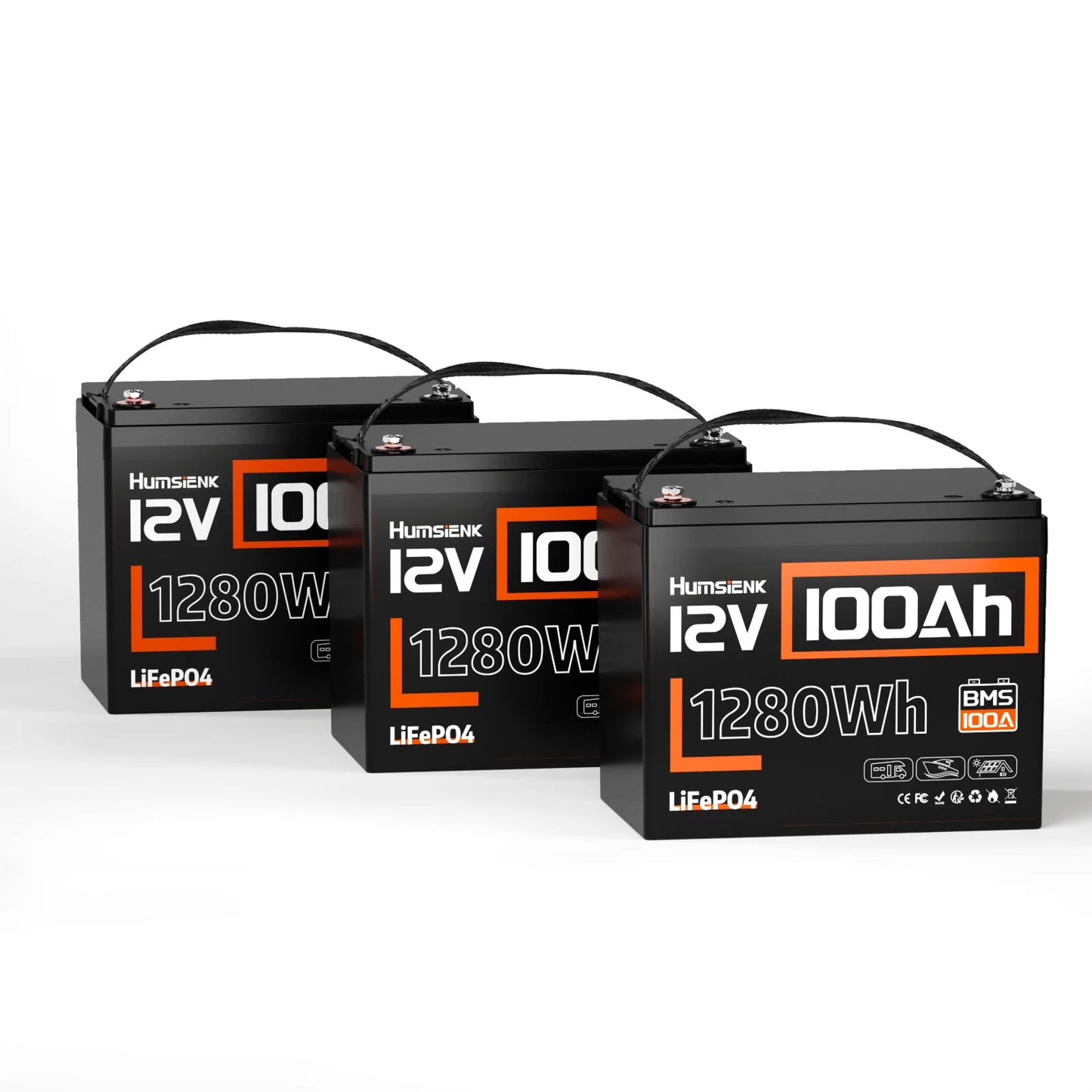 Acumulator LiFePO4 12V 100Ah cu BMS 100A – 1280Wh, IP67, 10.5 kg – Ideal pentru Camper, Barca, Sistem Fotovoltaic