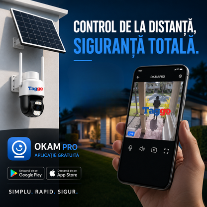 Camera Supraveghere 4G Cartela Sim, Panou Solar, 3MP, Inregistrare AOV 24/7, Night Vision