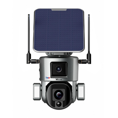 Camera Video Supraveghere Wireless 4K Ultra HD, Dual Camera 4MP+4MP, 4X Optical ZOOM, Incarcare Solara, Rotire Din Aplicatie, Rezistenta La Apa IP 66