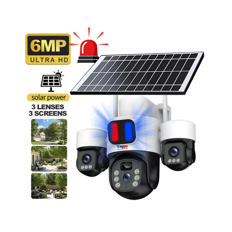 Camera Solara 4G 12MP cu 3 Lentile, Panou Solar si Detectare AI