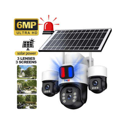 Camera Solara 4G 12MP cu 3 Lentile, Panou Solar si Detectare AI