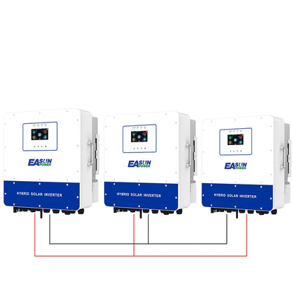 Invertor solar hibrid EASUN 6kW 48V IP65 – tehnologie baterie-catre-retea, Dual MPPT, intrare/iesire AC dubla, paralelizare pana la 6 unitati (sistem trifazic), WiFi