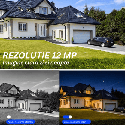Camera Solara 4G 12MP cu 3 Lentile, Panou Solar si Detectare AI