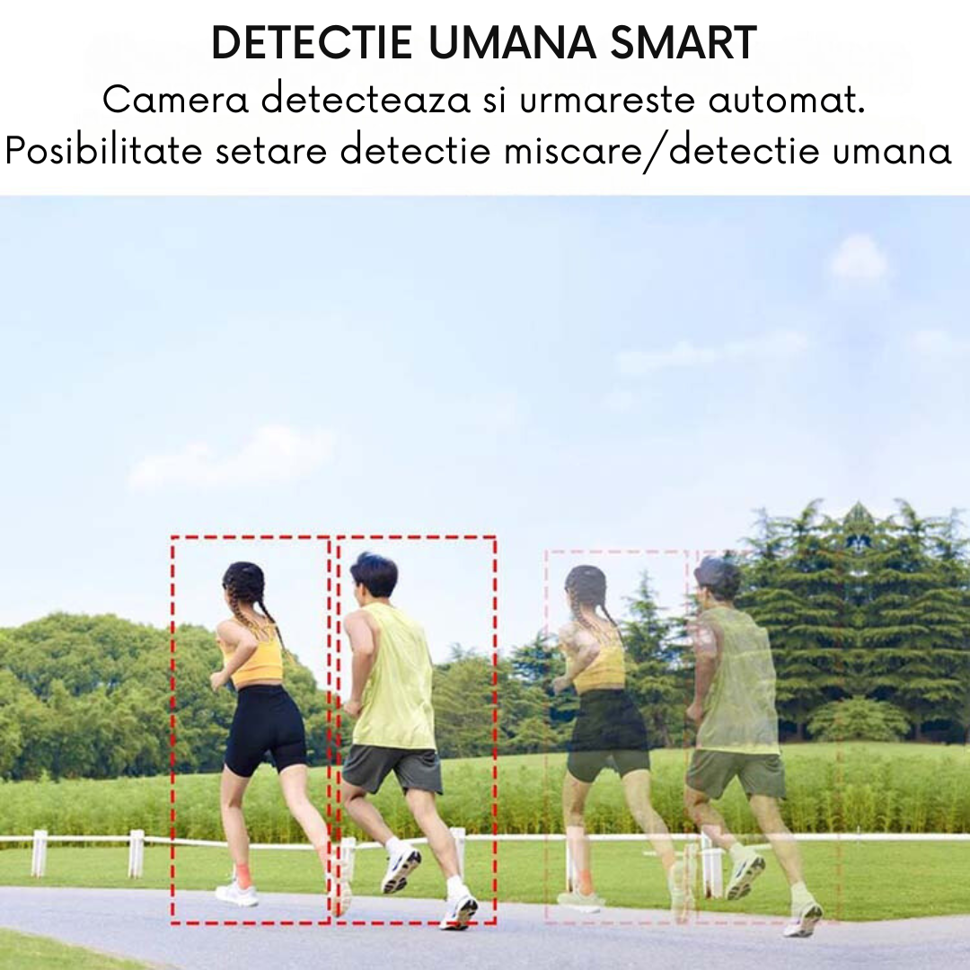 Camera de supraveghere 4G Cartela SIM 4K, 100X, 2 lentile, Control din aplicatie, Detectie umana, Rezistenta la apa IP66