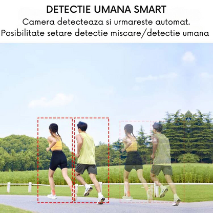 Camera de supraveghere 4G Cartela SIM 4K, 100X, 2 lentile, Control din aplicatie, Detectie umana, Rezistenta la apa IP66