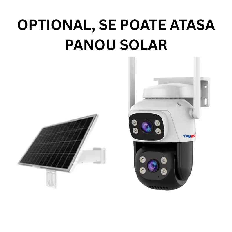 Camera de Supraveghere WiFi, Doua Lentile HD 6 MP,  Vedere Nocturna, IP66,  Audio Bidirectional, Detectie Miscare