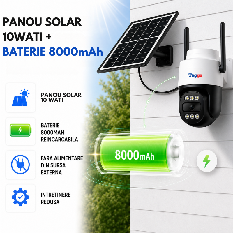 Cameră Supraveghere 4G AOV PTZ 5MP Solară | Hieasy