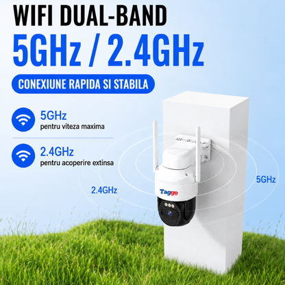 Camera de Supraveghere Solara WiFi 5MP cu Panou 6.5W, Monitorizare Fara Cabluri