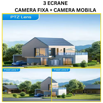 Camera Supraveghere 4G 6K Ultra HD, Dual Camera 12MP, Incarcare Solara Panou 20W, Rotire Din Aplicatie, Rezistenta La Apa IP 66