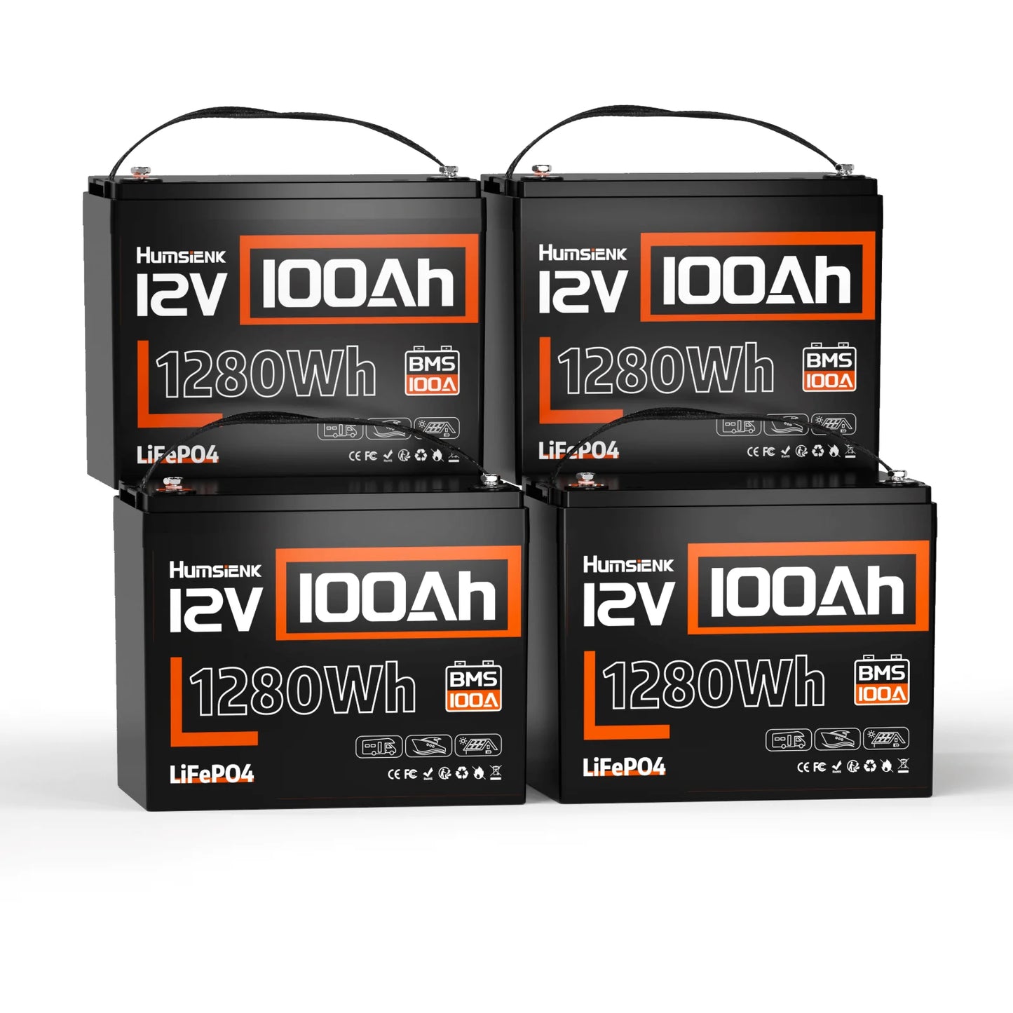 Acumulator LiFePO4 12V 100Ah cu BMS 100A – 1280Wh, IP67, 10.5 kg – Ideal pentru Camper, Barca, Sistem Fotovoltaic