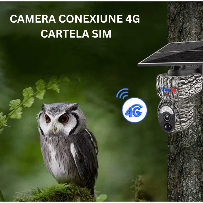Camera Solara 4G 4MP cu GPS, Tracking Uman si Baterie 8000mAh