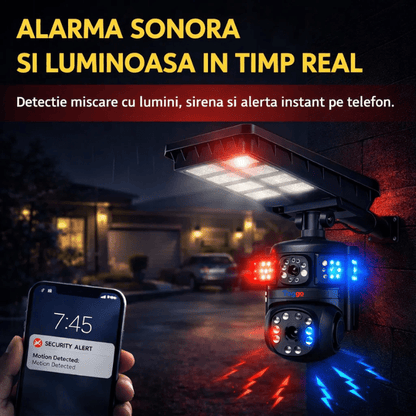 Lampa Stradala cu Camera 4G/ eSIM, 8MP, Inregistrare Continua 24/7 AOV, Viziune Color pe timp de noapte