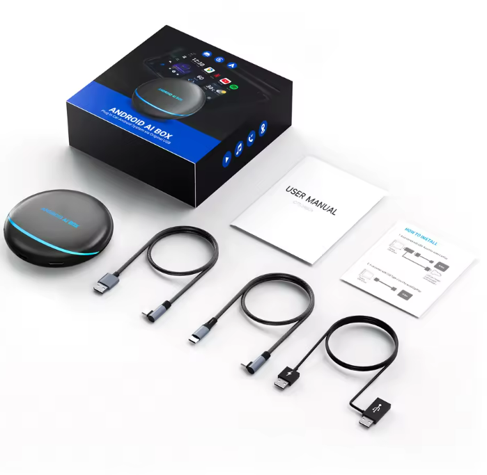 Android Carplay AI BOX, 8GB RAM + 128GB ROM, conectivitate WiFi + Bluetooth - Taggo.ro