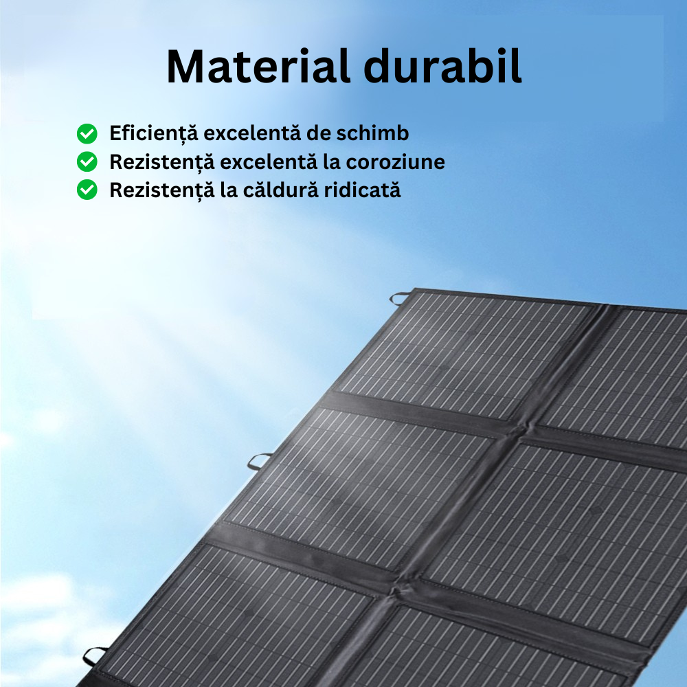 Panou Solar 120W Pliabil Portabil cu design flexibil, IP67, cablu de incarcare MC4 la Anderson/XT60/DC5521/7909