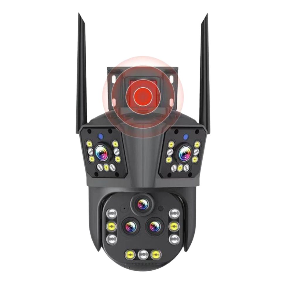Camera de supraveghere WIFI 10K, 20MP, Zoom 20X, 5 lentile, Control din aplicatie, Comunicare bidirectionala, Urmarire automata