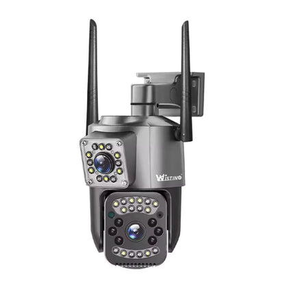 Camera de supraveghere WIFI 4K, 8MP, 2 lentile, Urmarire automata, Control din aplicatie, Rezistenta la apa IP66