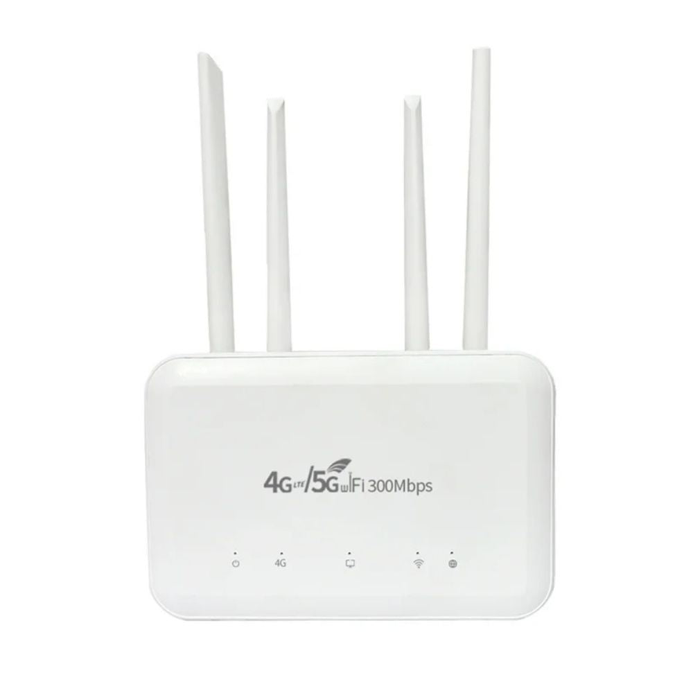 Router Wireless 300Mbps, Slot Cartela SIM 4G 5G, 4 antene externe, acumulator inclus 4000mAh