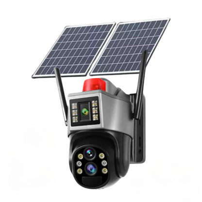 Camera de supraveghere cu dublu panou solar 4K, conexiune 4G Cartela SIM, Zoom 10X, Control din aplicatie, Detectie umana, Urmarire automata, IP66, Card 64GB