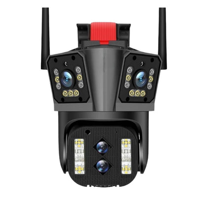 Camera de supraveghere Zoom 10X, WIFI 8K, 16MP, 4 lentile, Control din aplicatie, Comunicare bidirectionala, Urmarire automata, Card 128GB