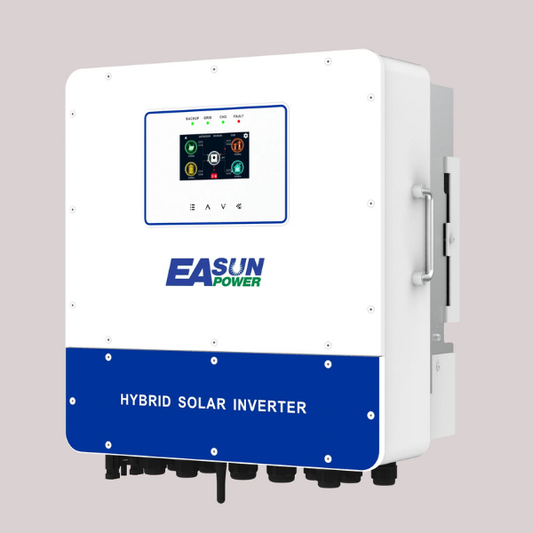 Invertor solar hibrid EASUN 6kW 48V IP65 – tehnologie baterie-catre-retea, Dual MPPT, intrare/iesire AC dubla, paralelizare pana la 6 unitati (sistem trifazic), WiFi