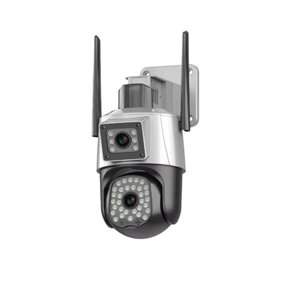 Camera de supraveghere WIFI 3K, 6MP, 2 lentile, Urmarire automata, Control din aplicatie, Rezistenta la apa IP66
