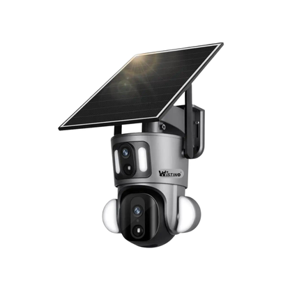 Camera Supraveghere Dual Camera 6MP, 4G 3K Ultra HD, Incarcare Solara, Rotire Din Aplicatie, Rezistenta La Apa IP 66