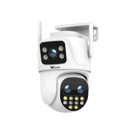 Camera de supraveghere WIFI 6K, 3 lentile, Zoom 8X, Control din aplicatie, Urmarire automata, Rezistenta la apa IP66