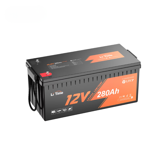 Baterie solara LITHIUM LiTime 12V 280Ah LiFePO4 cu BMS 200A, 3584Wh, IP65, protectie la temperatura scazuta, 522x237x218mm