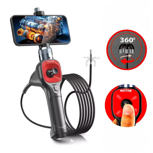 Camera endoscopica Ralcam F604A cu accesorii, cameră 39 mm, 1280x720 HD, unghi 360°, autonomie până la 6 ore, cablu 1 M, multicolor