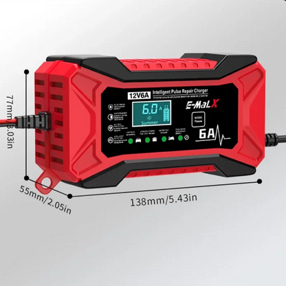 Redresor inteligent 12V 6A pentru baterii auto si moto - GEL, Plumb-Acid, LiFePO4 14.6V