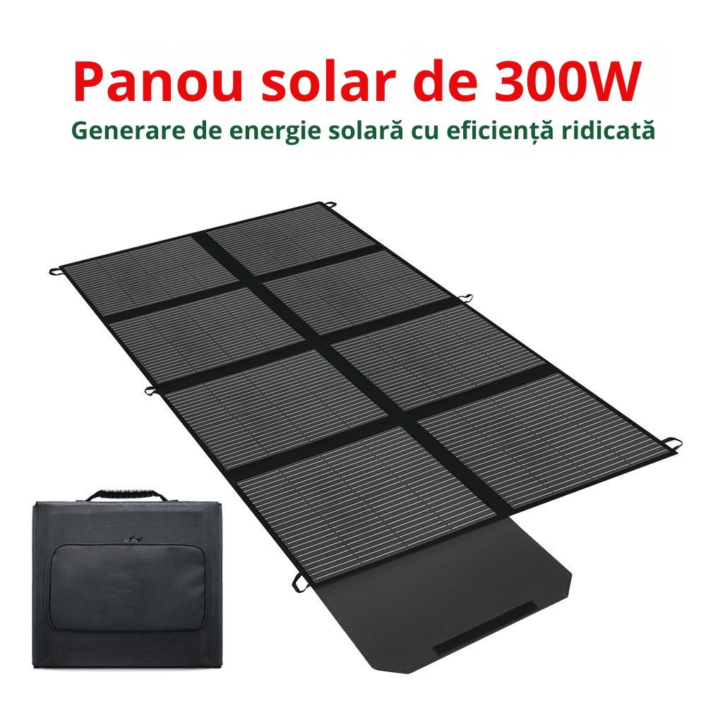 Panou Solar 300W Pliabil Portabil cu design flexibil, IP67, cablu de incarcare MC4 la DC5525/XT60/DC7909/DC5521