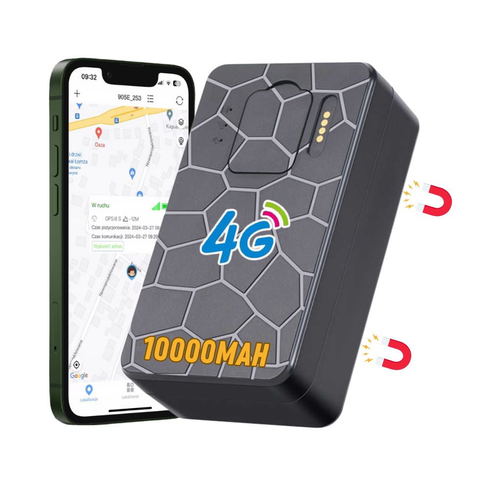 Tracker auto GPS 4G 10000 mAh, cu localizare si monitorizare in timp real, autonomie 180 ore, standby 70 zile, IP67