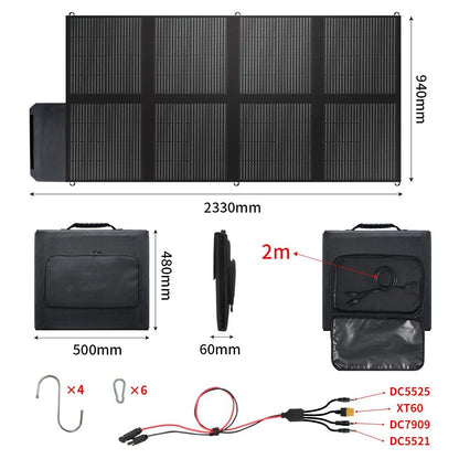 Panou Solar 300W Pliabil Portabil cu design flexibil, IP67, cablu de incarcare MC4 la DC5525/XT60/DC7909/DC5521