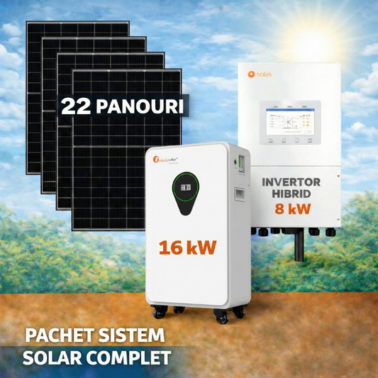 Sistem Fotovoltaic Complet 11 kW cu 22 Panouri Trina Solar 510W + Invertor Solis 8 kW Monofazat + Stocare LiFePO4 16 kWhh