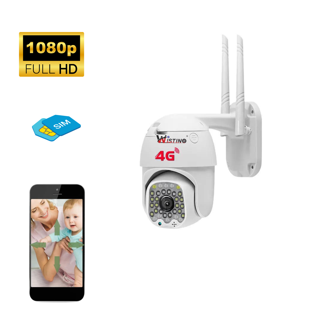 Camera Supraveghere Hd 1080p 4G 3MP, Rotire din Aplicatie, 16 Leduri IR, 16 Leduri Albe, Rezistenta la Apa IP66 - Taggo.ro