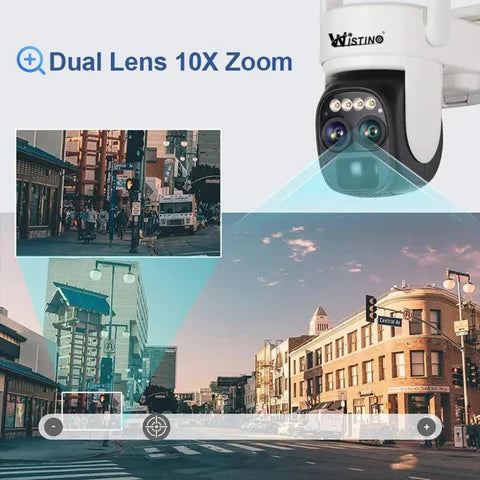 Camera de supraveghere cu incarcare solara 4G, SUPER 3K 6MP Dual Lens, 10X ZOOM, Control din aplicatie, Detectare si urmarire automata, Comunicare bidirectionala, Card 64GB - Taggo.ro