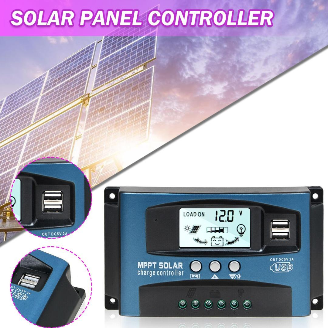 Controller solar, MPPT / PWM, 60A, 750W/12v 750W/24V, Dual USB, LCD display, Control din Aplicatie