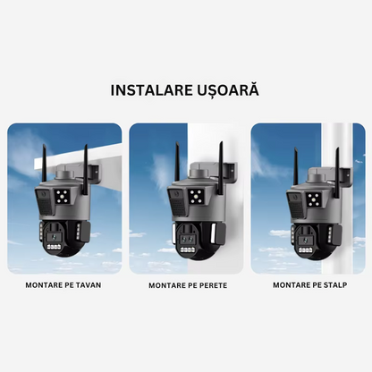 Camera de Supraveghere Solara 4G Cartela SIM 4K , Panou Solar 14W, Rezistenta La Apa IP 66, Control din aplicatie
