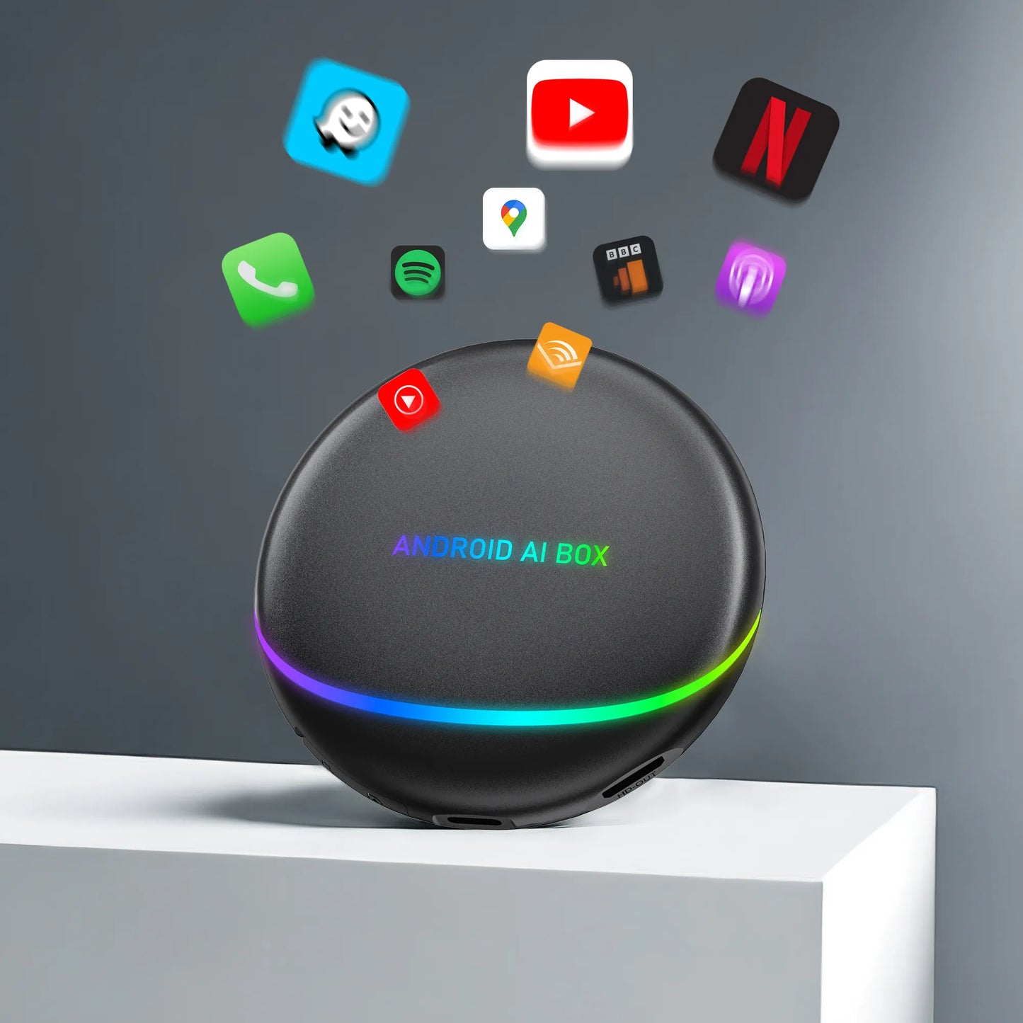 Android Carplay AI BOX, 8GB RAM + 128GB ROM, conectivitate WiFi + Bluetooth - Taggo.ro