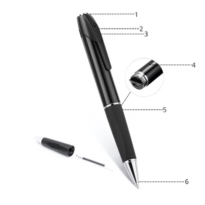 Stilou cu Mini Camera Spion Wi-Fi 1080p – Design Discret si Elegant