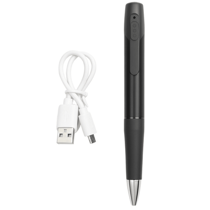 Stilou cu mini cameră spion Wi-Fi 1080p, design discret și elegant, produs de Taggo, cu un aspect modern și sofisticat.