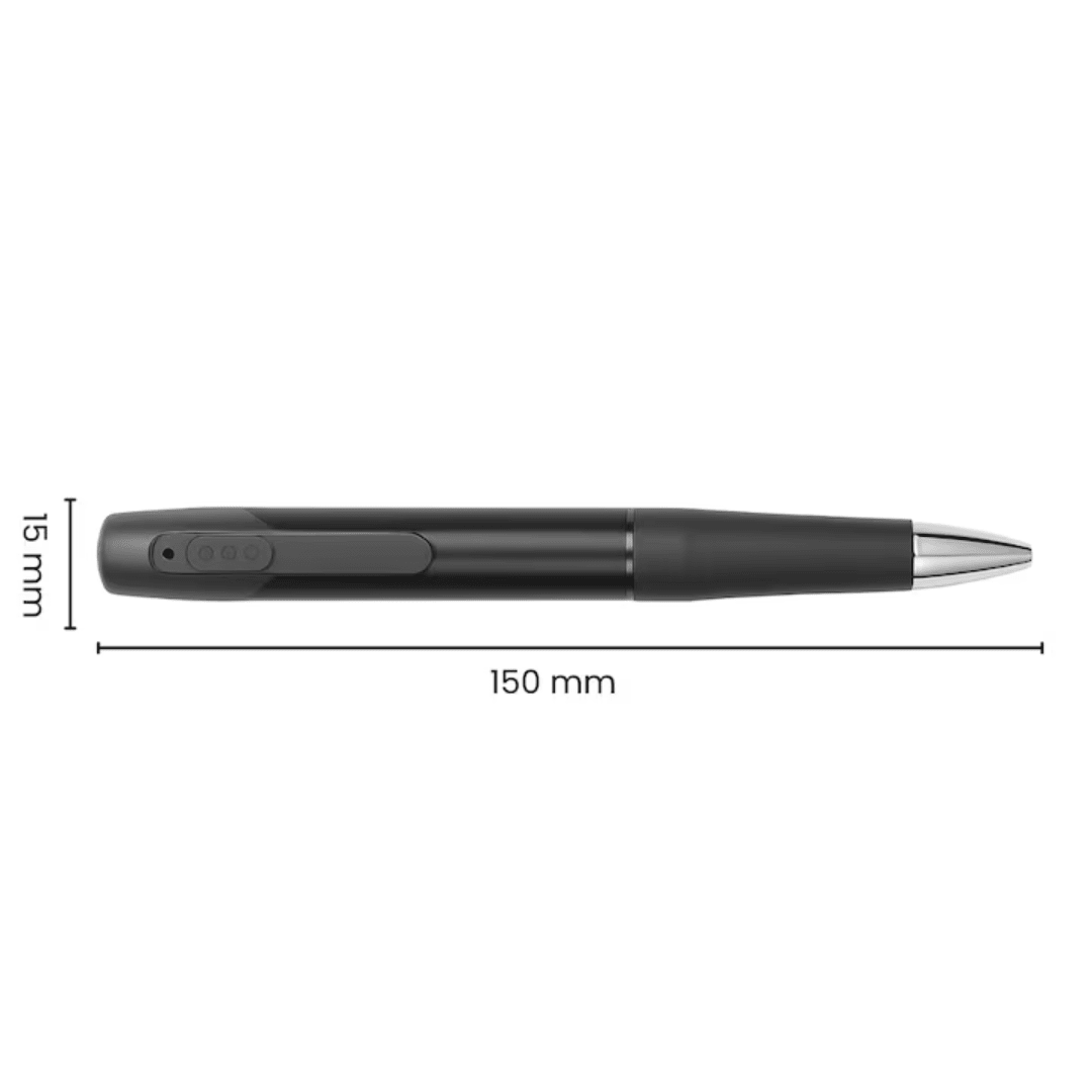 Stilou cu mini cameră spion Wi-Fi 1080p de la Taggo, design discret și elegant, cu vedere clară și funcții moderne.
