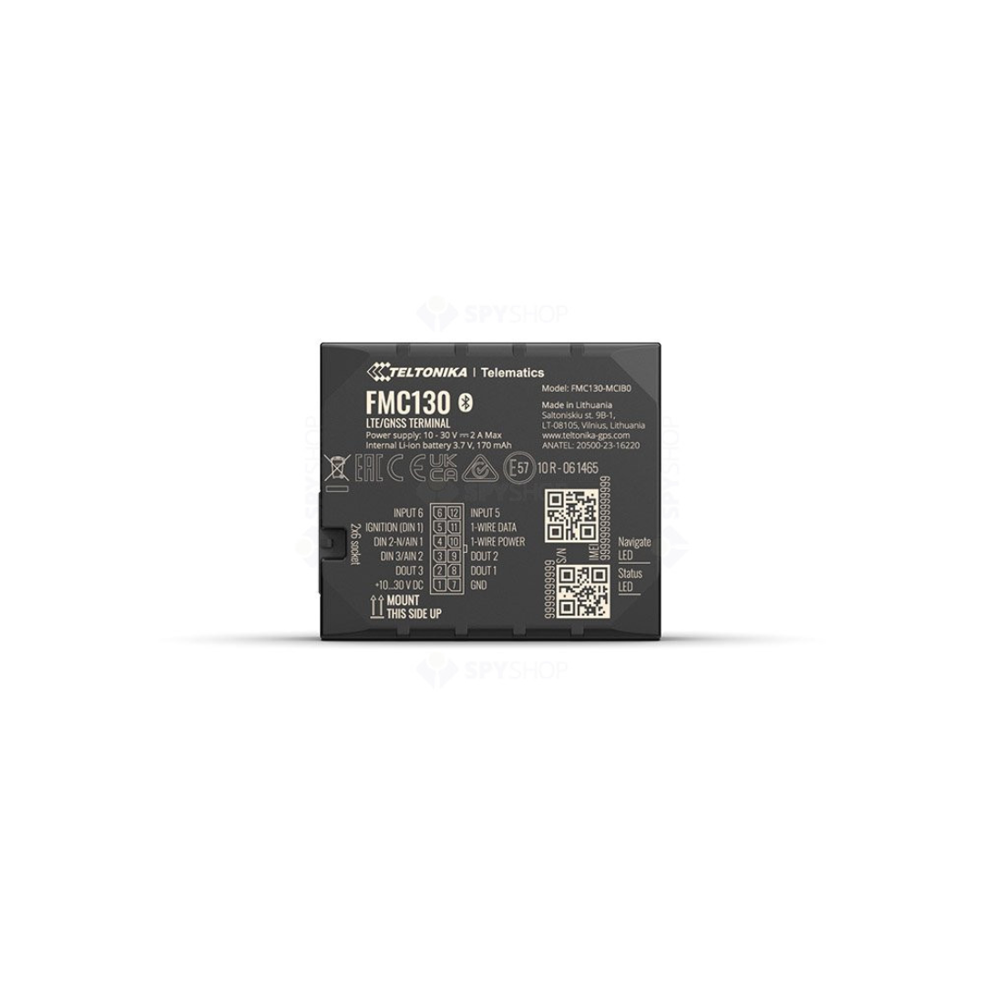GPS Tracker Auto Profesional Teltonika FMC130 - Localizare 4G LTE, Bluetooth, Baterie Internă 170 mAh,  eSIM global inclus