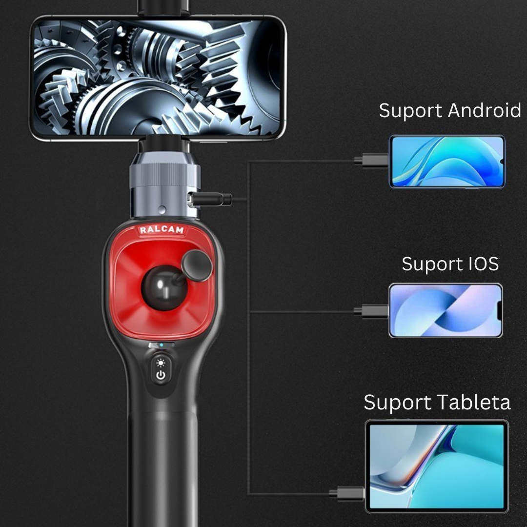 Camera endoscopica 360° tip Snake, 6.2 mm, Cablu 1M, Rezolutie 1280x720 HD, Baterie 4400 mAh